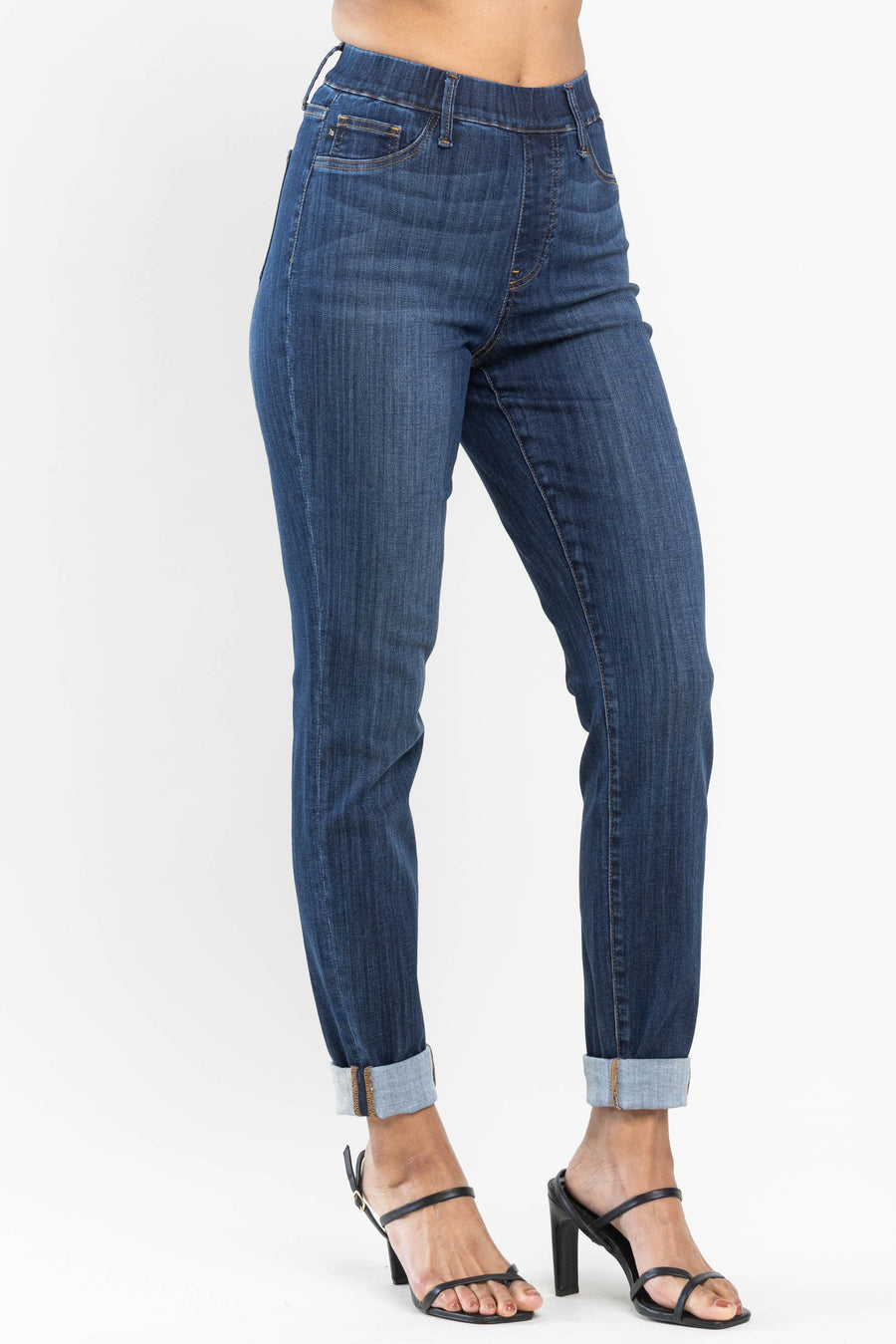 Jennifer | High Waist Pull On Double Cuff Slim Fit (Judy Blue 88750)