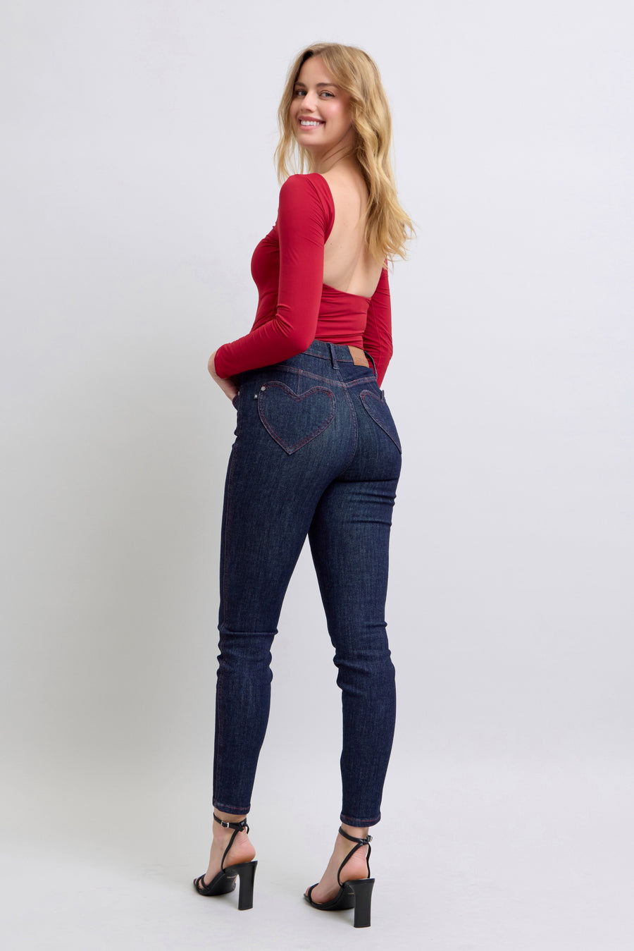 Juliet | High Waist Heart Shaped Back Pockets Skinny Jean (Judy Blue Style 88916)