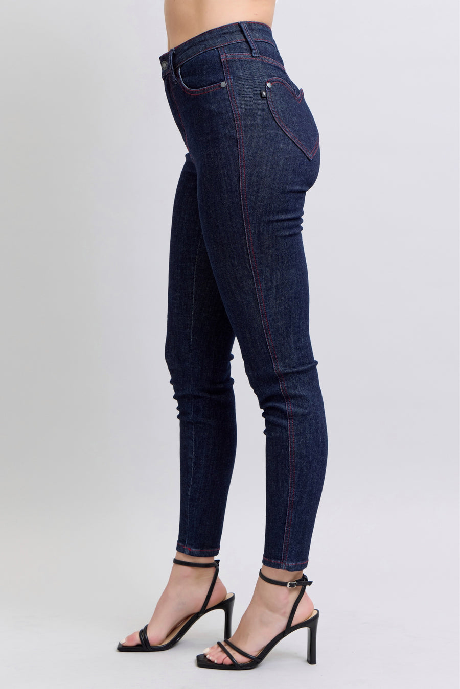 Juliet | High Waist Heart Shaped Back Pockets Skinny Jean (Judy Blue Style 88916)