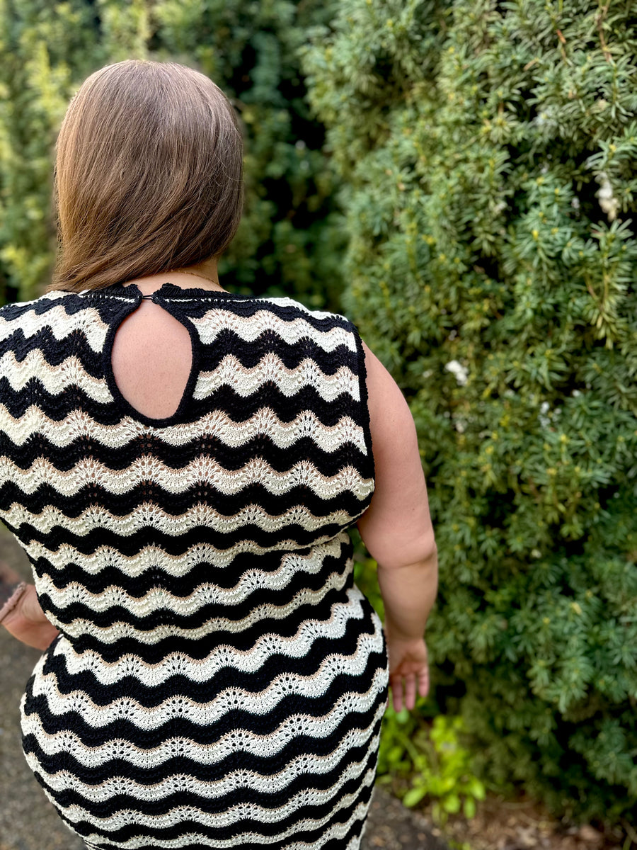 Gemma | Zig Zag Stripe Knit Dress