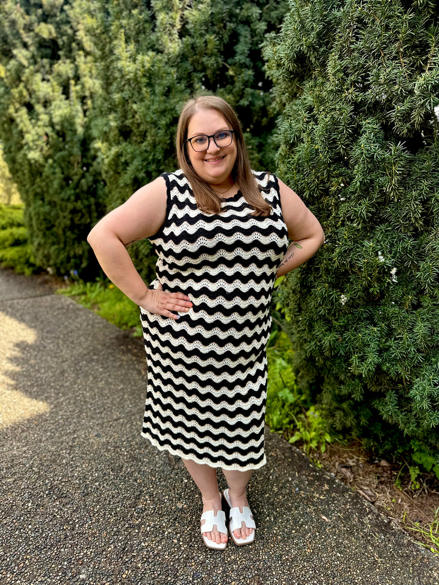 Gemma | Zig Zag Stripe Knit Dress