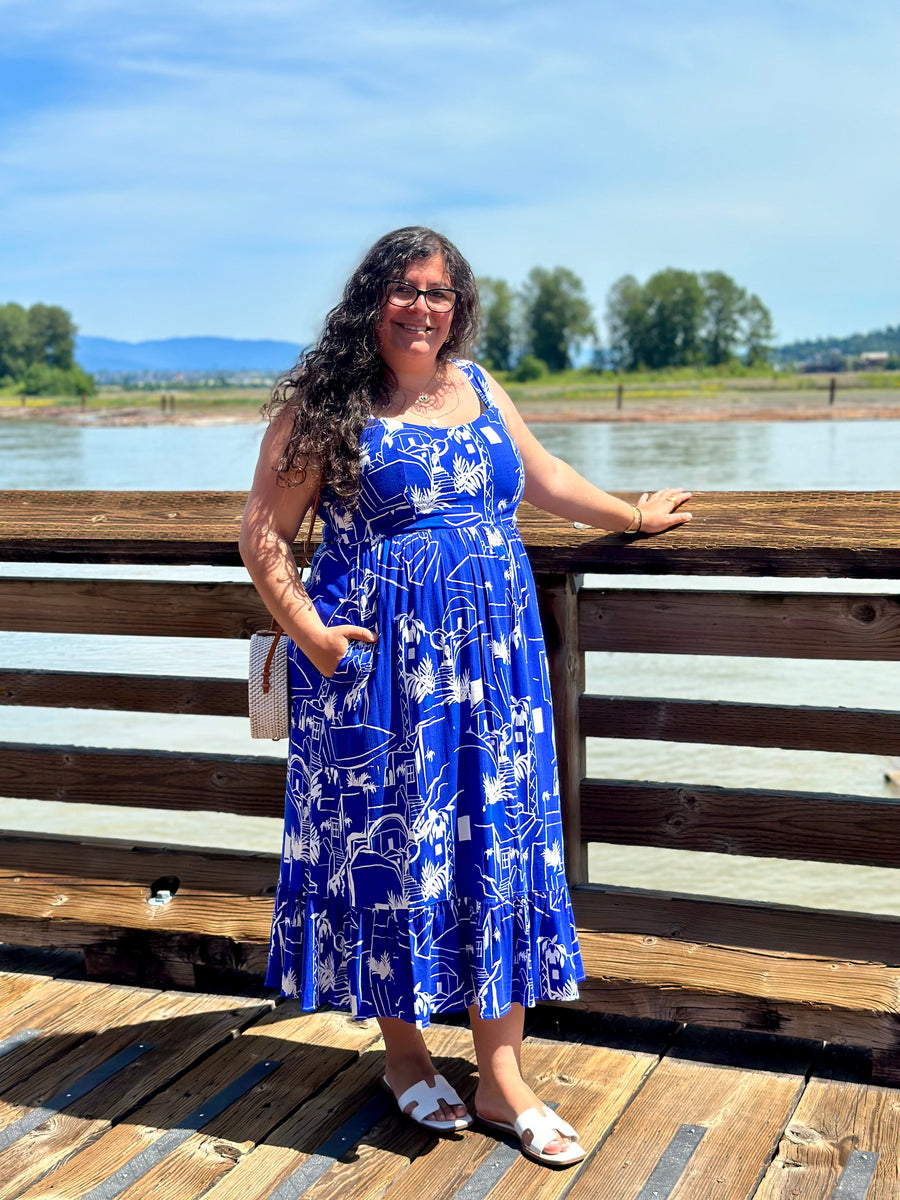 Persephone | Linen Blend Midi Dress