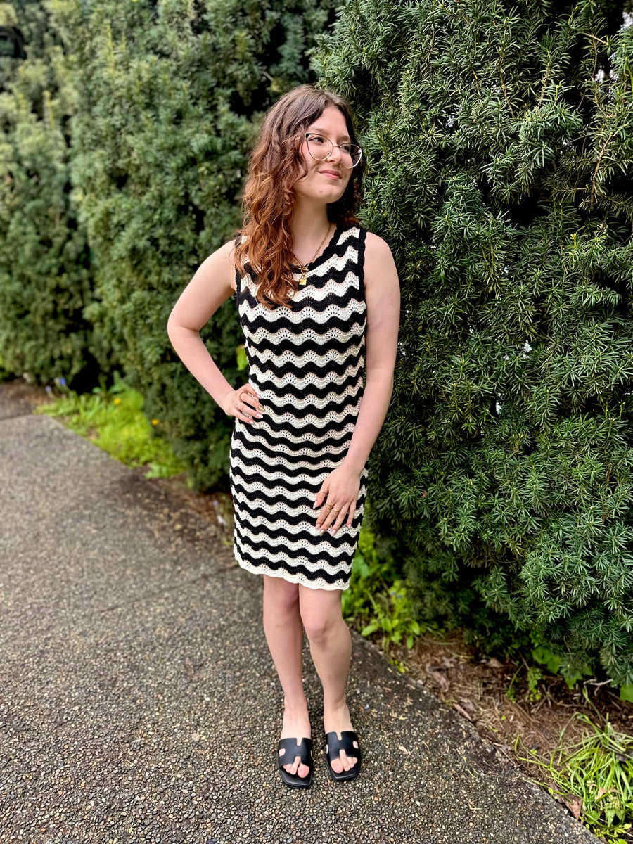 Gemma | Zig Zag Stripe Knit Dress