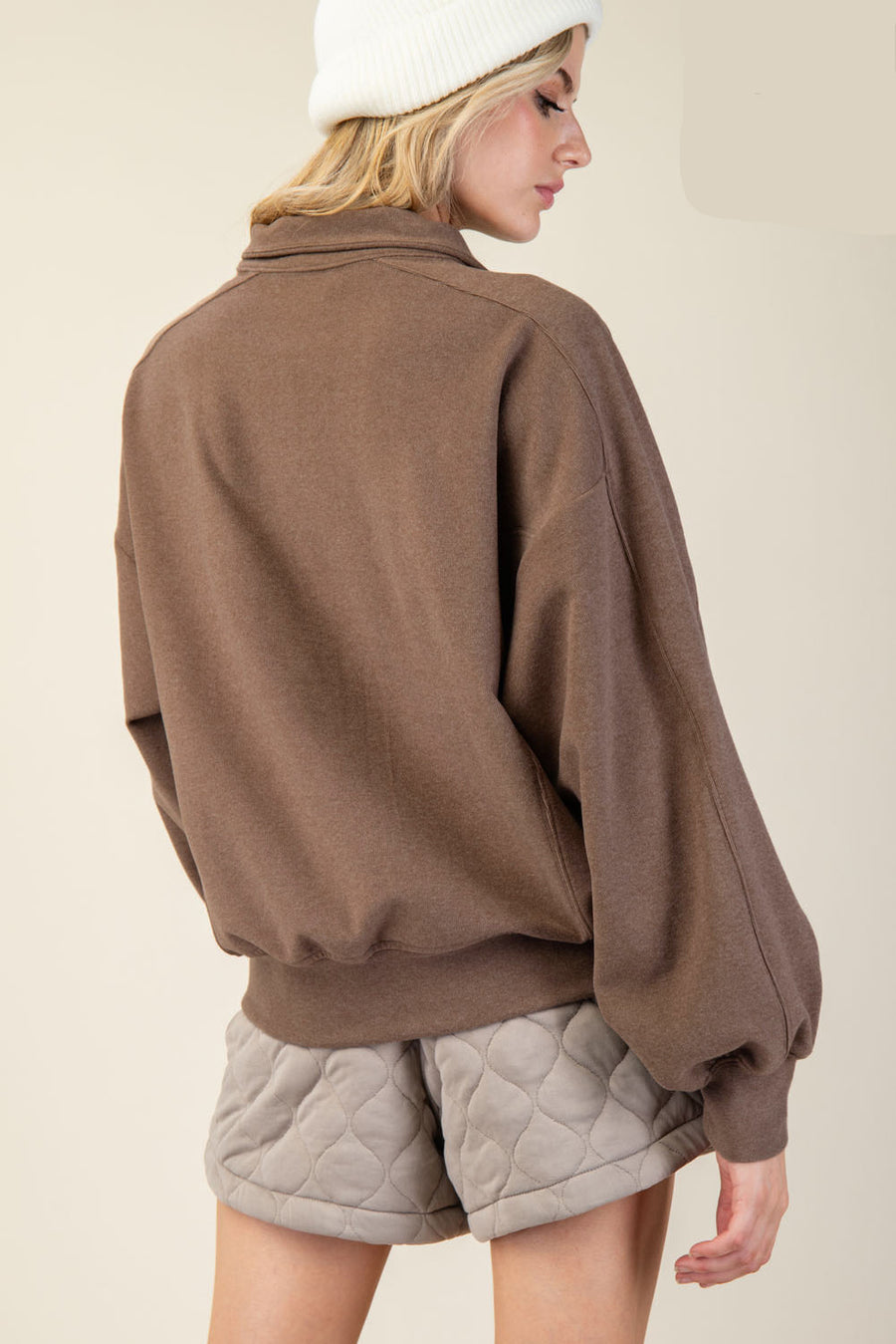 Lenore | Long Sleeve Button Down Top | Brown