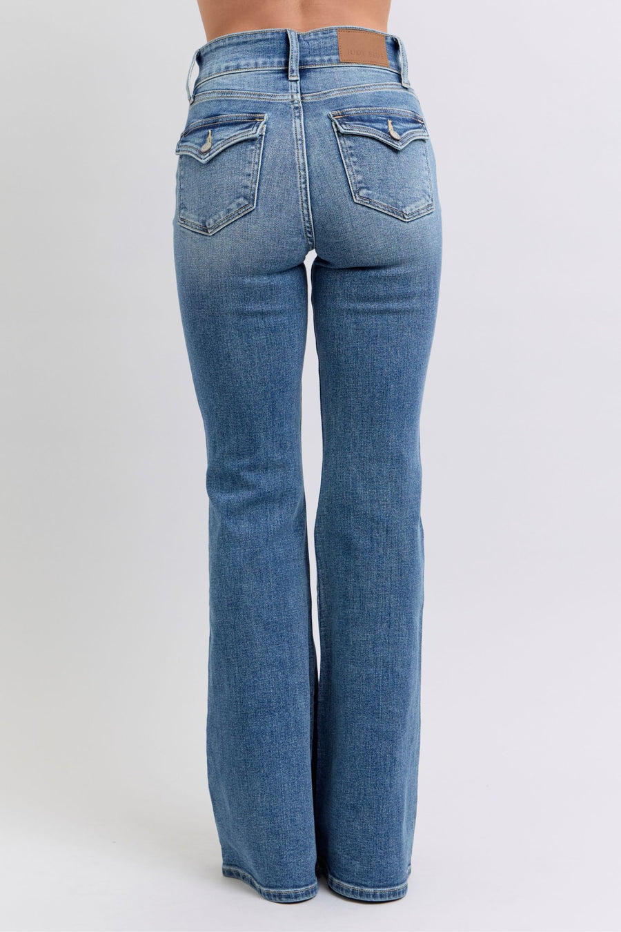 Halftime Show | High Waist Two Button Flare Jeans with Tint (Judy Blue Style 82630)