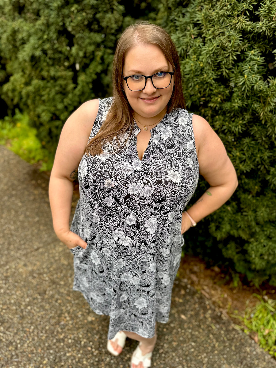 Lizzy Floral Tank Dress | Black