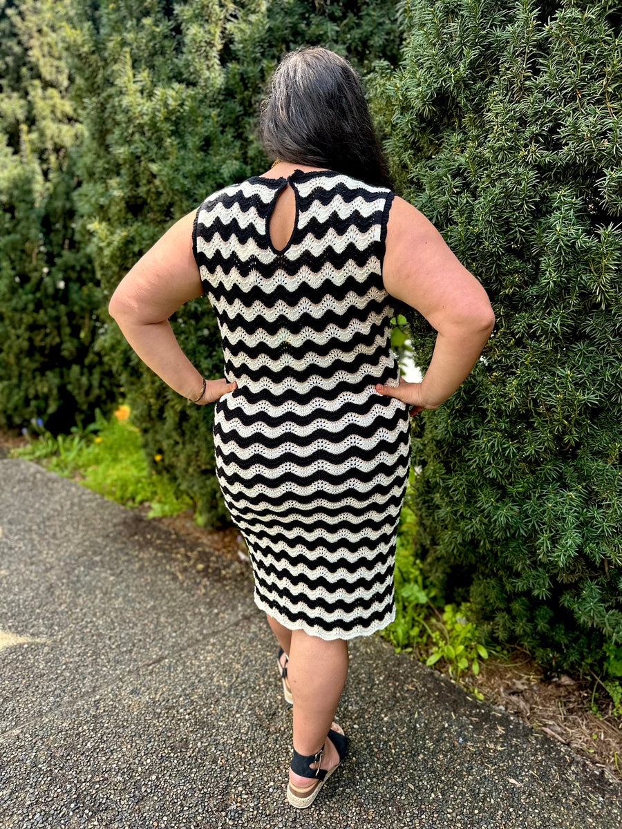 Gemma | Zig Zag Stripe Knit Dress