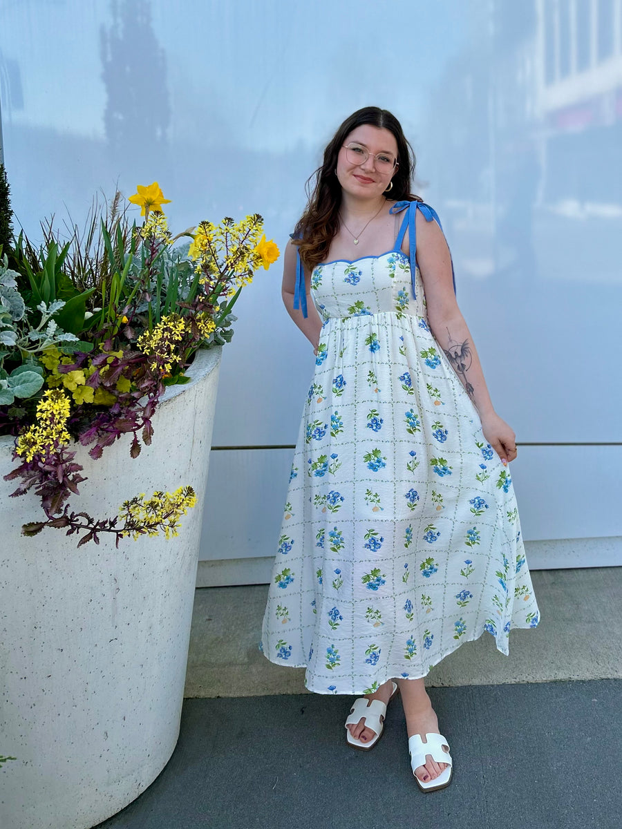 tie strap midi dress Purple Floral Ruffle Pink Lily and more. Floral Tile Pattern Scalloped Tie