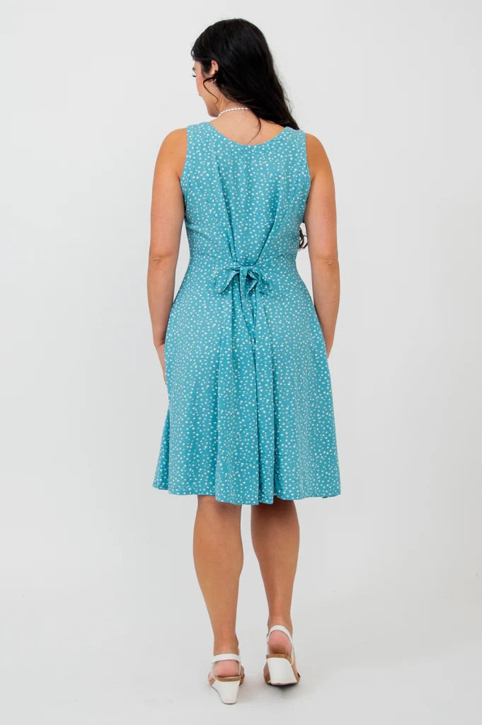 Sara Dress | Blue Polka