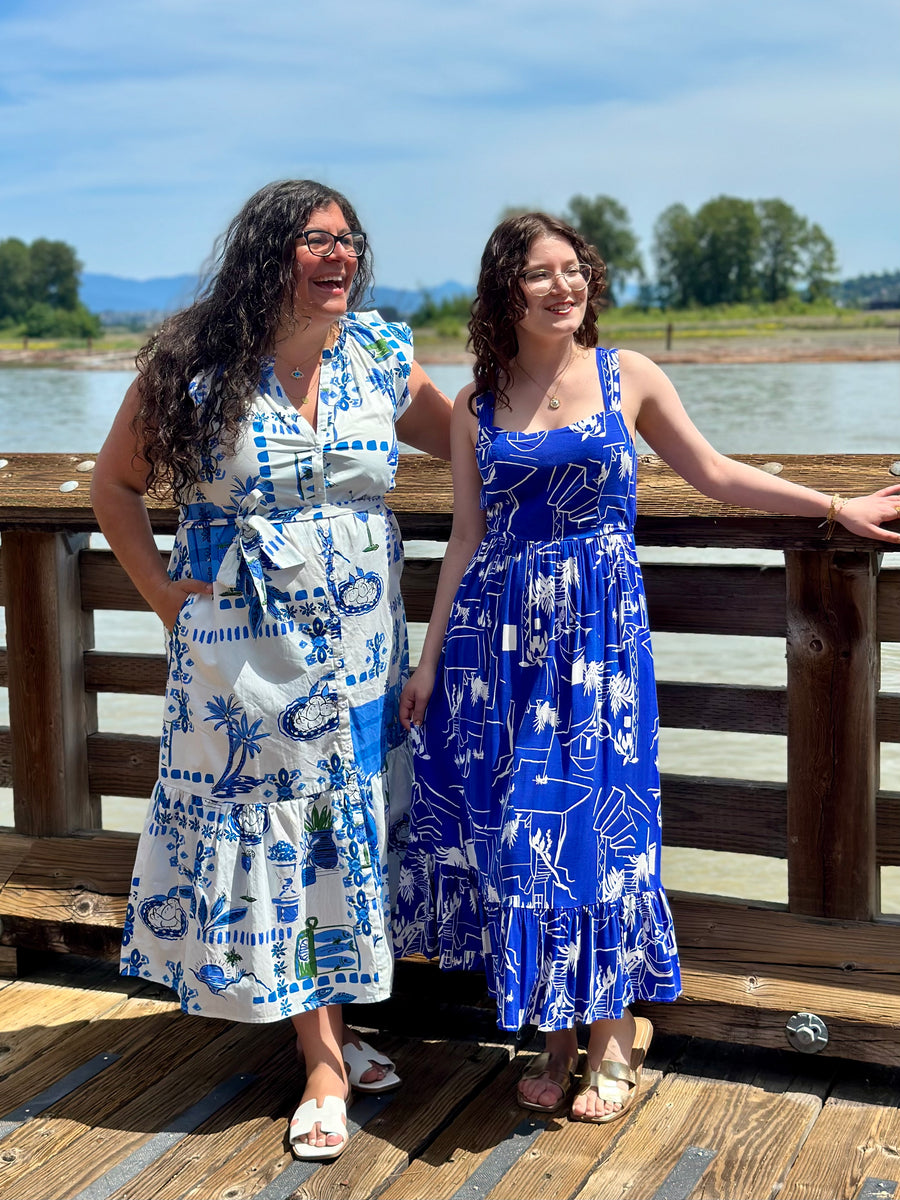 Persephone | Linen Blend Midi Dress