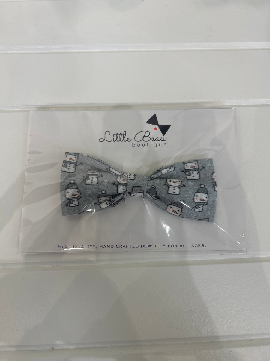 Grey Snowmen Bow Tie | Little Beau Boutique