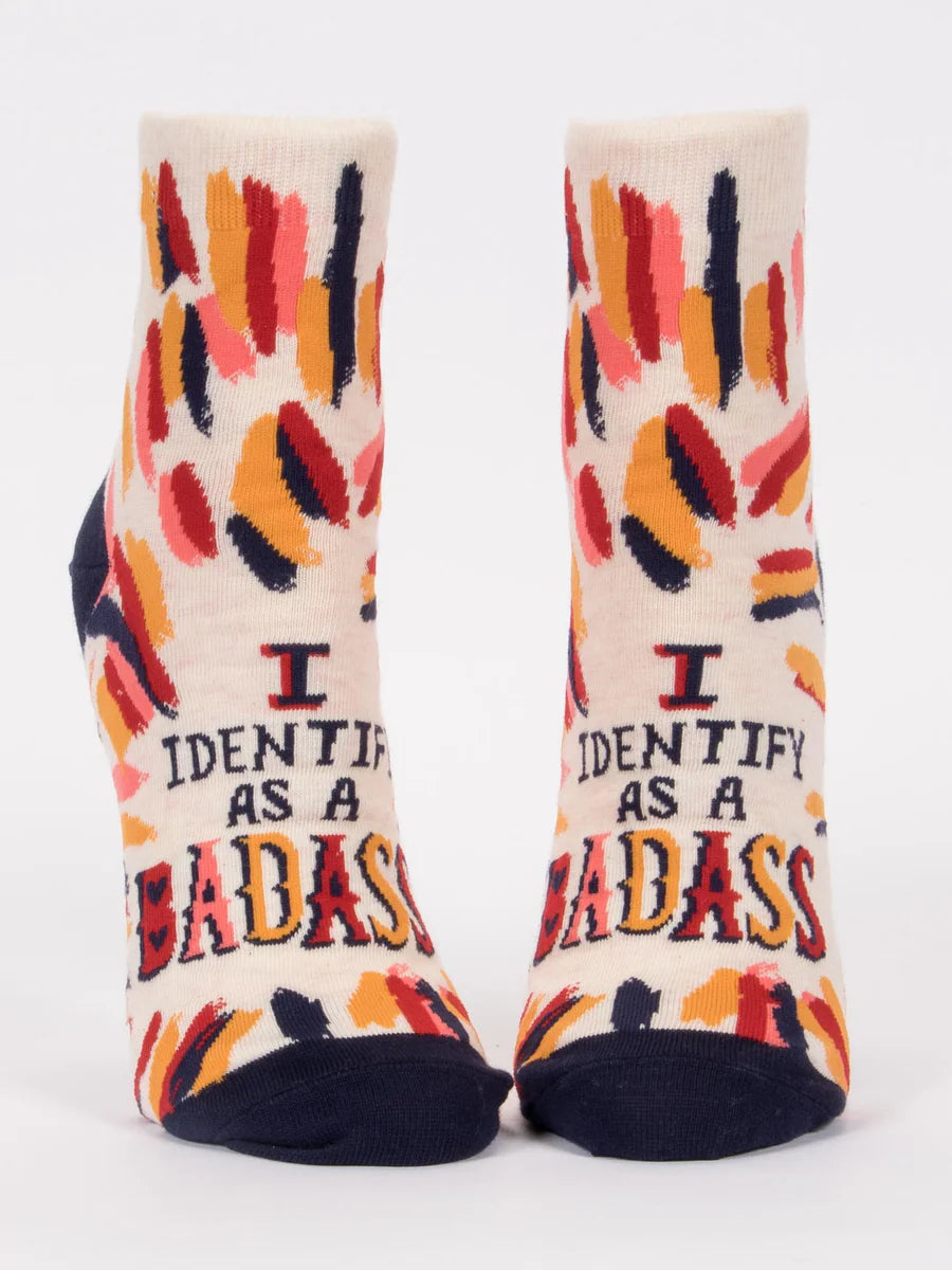 I Identify As A Badass | Women's Ankle Socks | Blue Q