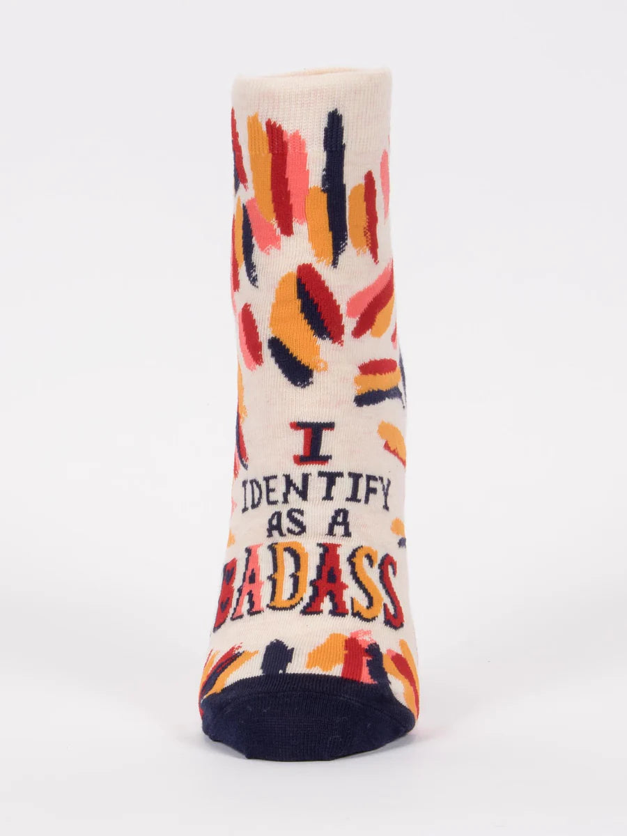 I Identify As A Badass | Women's Ankle Socks | Blue Q