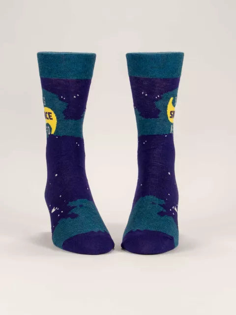 Big Space Nerd | Men's Crew Socks | Blue Q