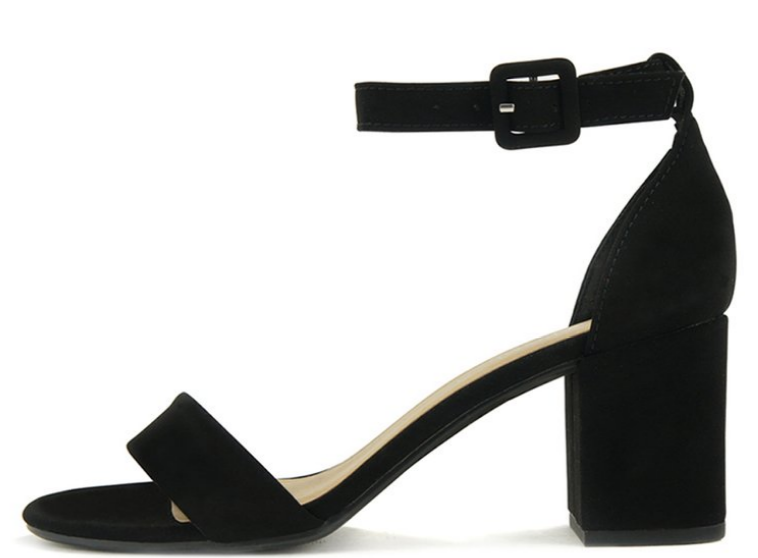 Cake | Open Toe Block Heel Sandal | Black