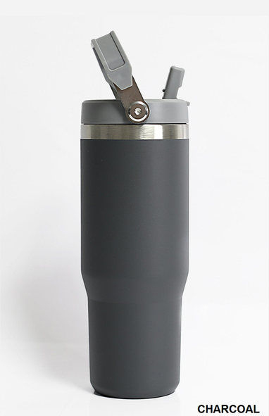 30oz Stainless Steel Flip Straw Tumbler | Charcoal *FINAL SALE*