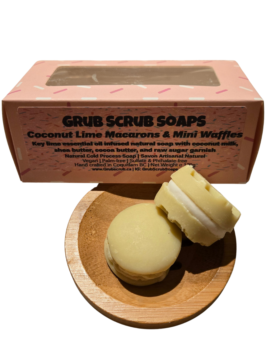 Coconut Lime Macarons and Mini Waffles | Grub Scrub Soap