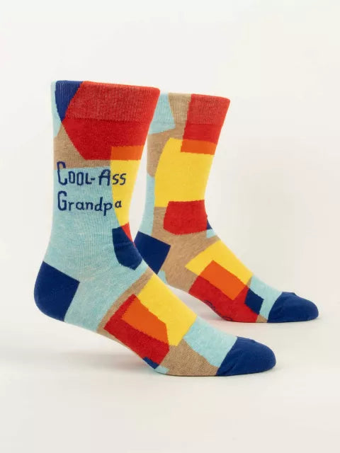Cool-Ass Grandpa | Men's Crew Socks | Blue Q