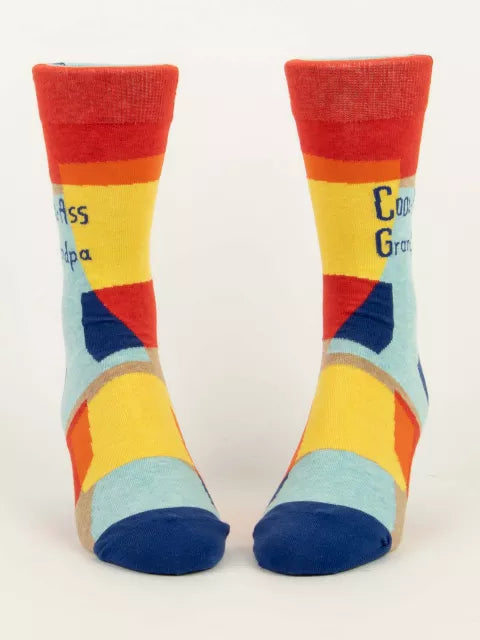 Cool-Ass Grandpa | Men's Crew Socks | Blue Q