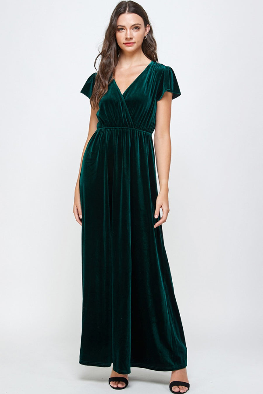 Renée | Velvet Maxi Dress | Forest Green