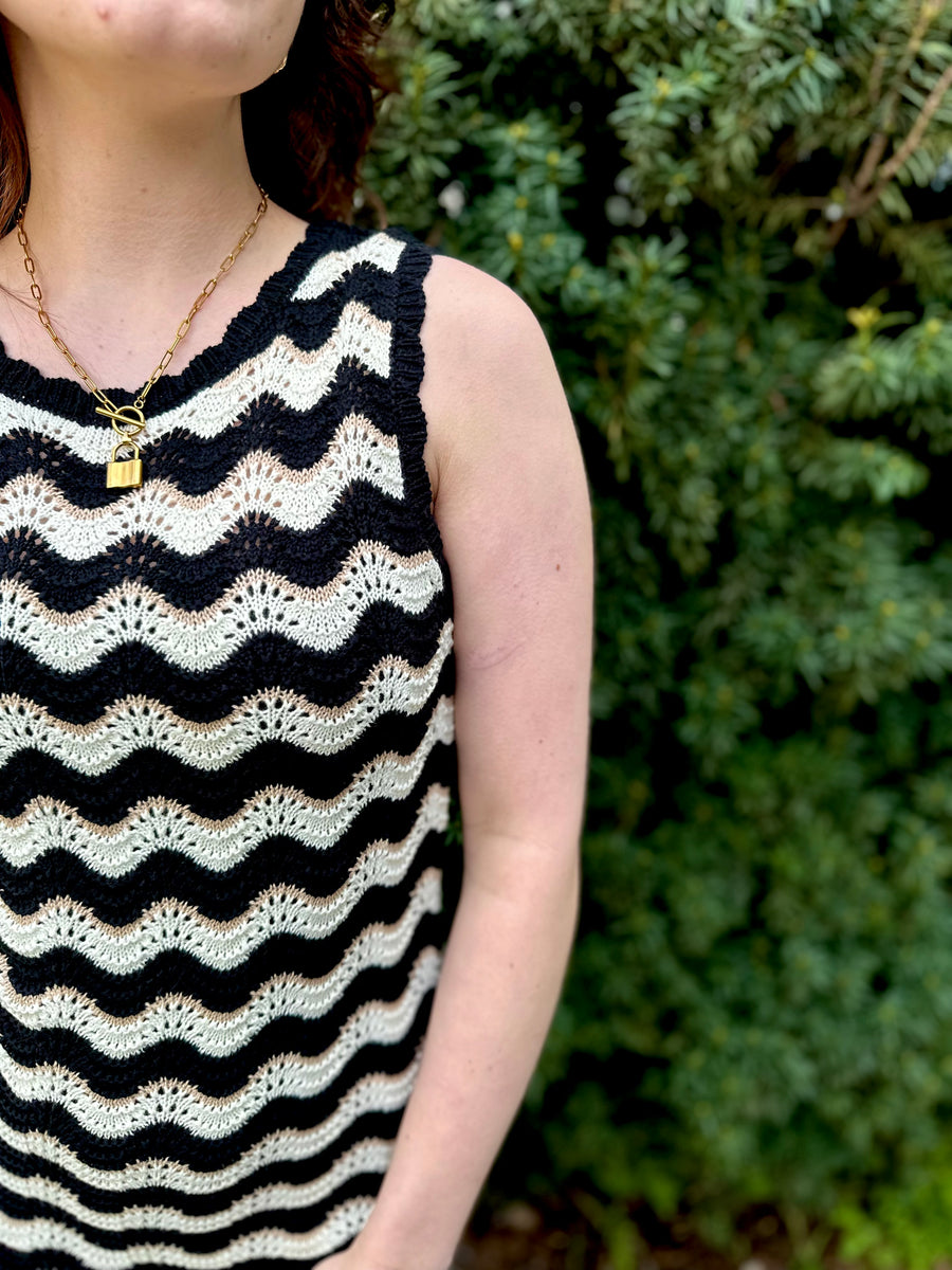 Gemma | Zig Zag Stripe Knit Dress