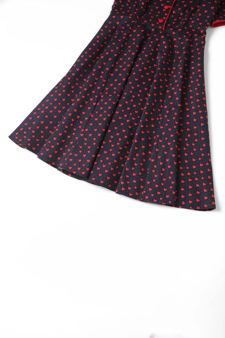 Penelope | Rockabilly Shirt Dress | Navy Blue With Hearts