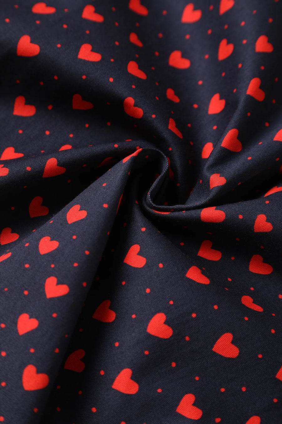 Penelope | Rockabilly Shirt Dress | Navy Blue With Hearts