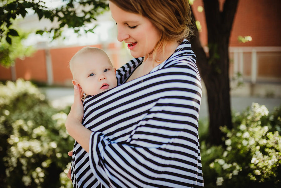 Baby Leaf 6-in-1 Cover (Black And White Stripe)
