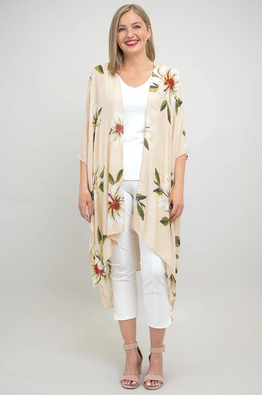 Sand Floral Kimono