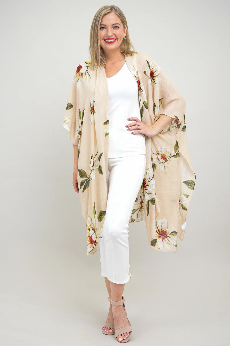Sand Floral Kimono