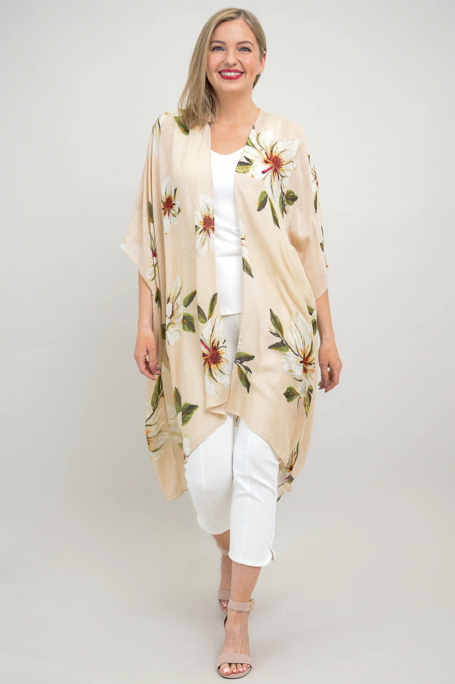 Sand Floral Kimono