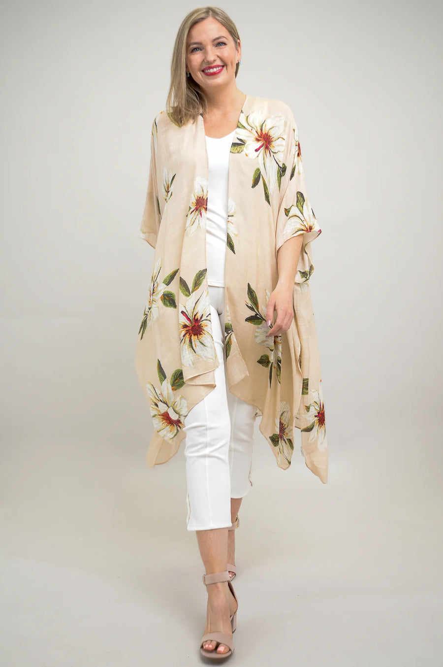 Sand Floral Kimono