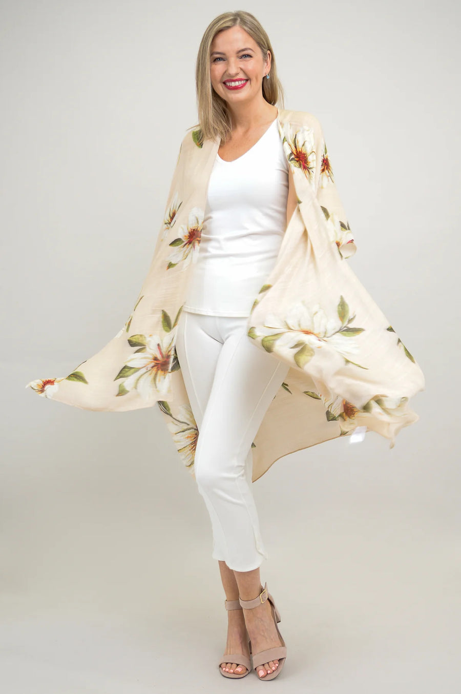 Sand Floral Kimono