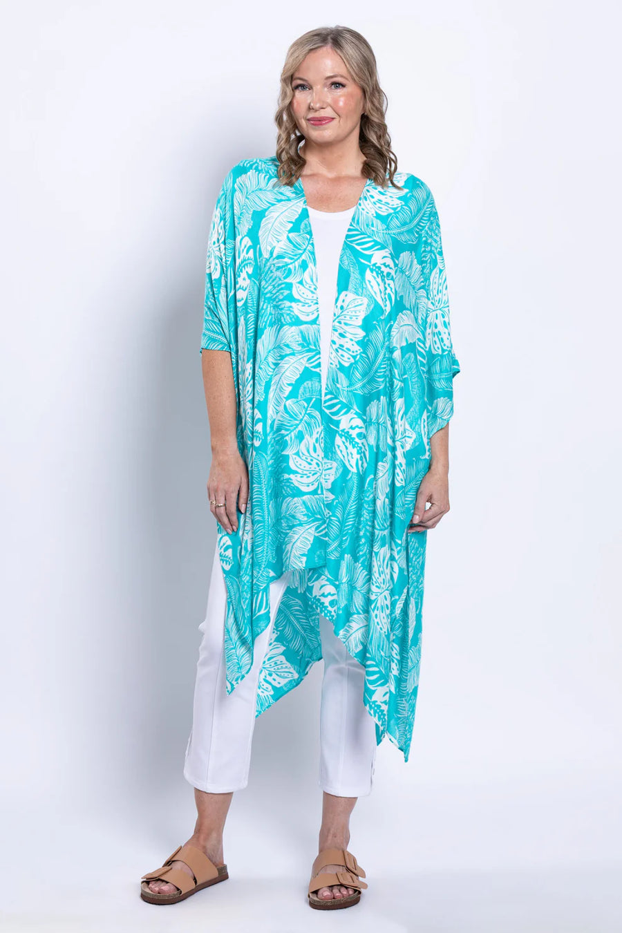 Turquoise Shade Kimono