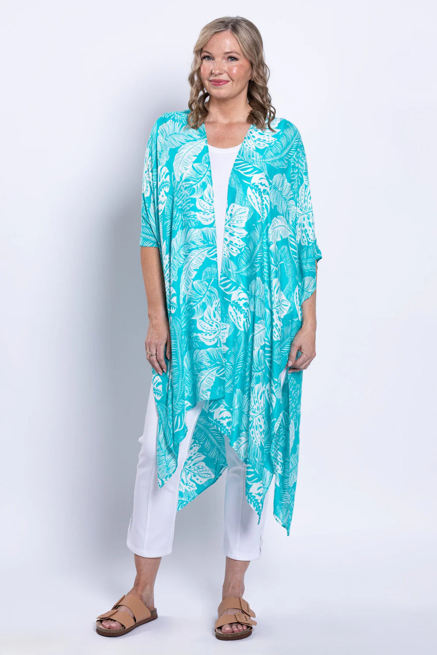 Turquoise Shade Kimono