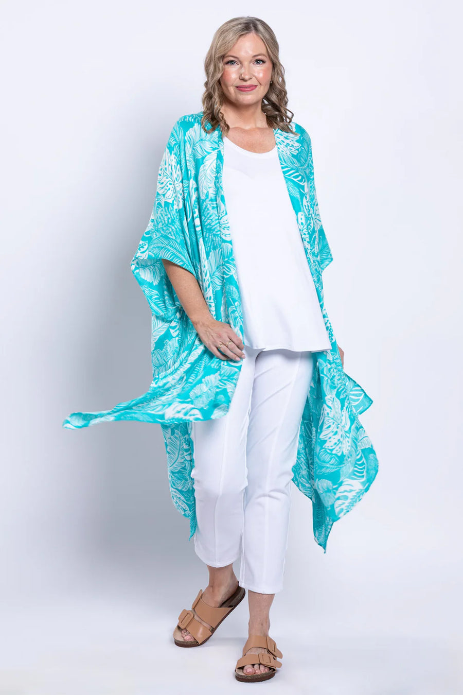 Turquoise Shade Kimono