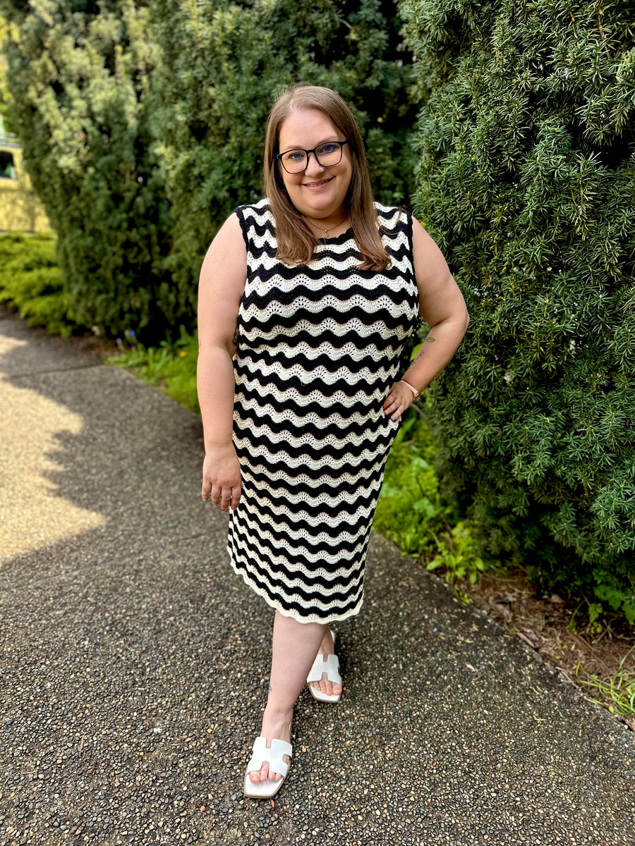 Gemma | Zig Zag Stripe Knit Dress