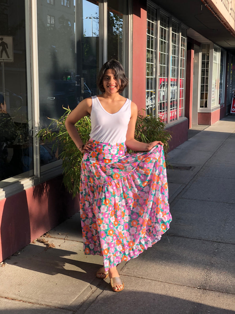 Amalfi Blooms | Swim Cover Up Skirt | Warm Flora