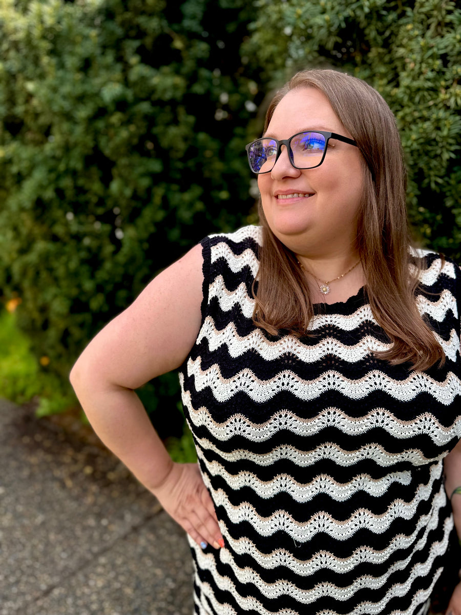 Gemma | Zig Zag Stripe Knit Dress