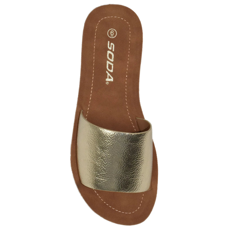 Efron | Slip On Slide Sandals | Gold Metallic *FINAL SALE*