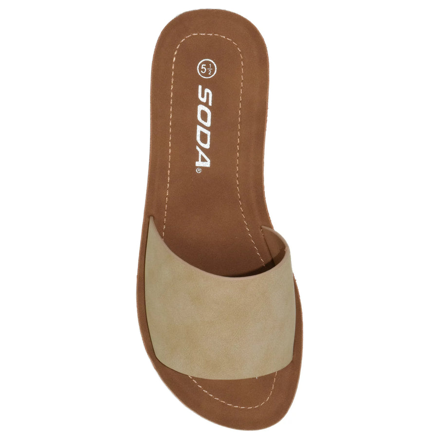 Efron | Slip On Slide Sandals | Natural Nubuck *FINAL SALE*