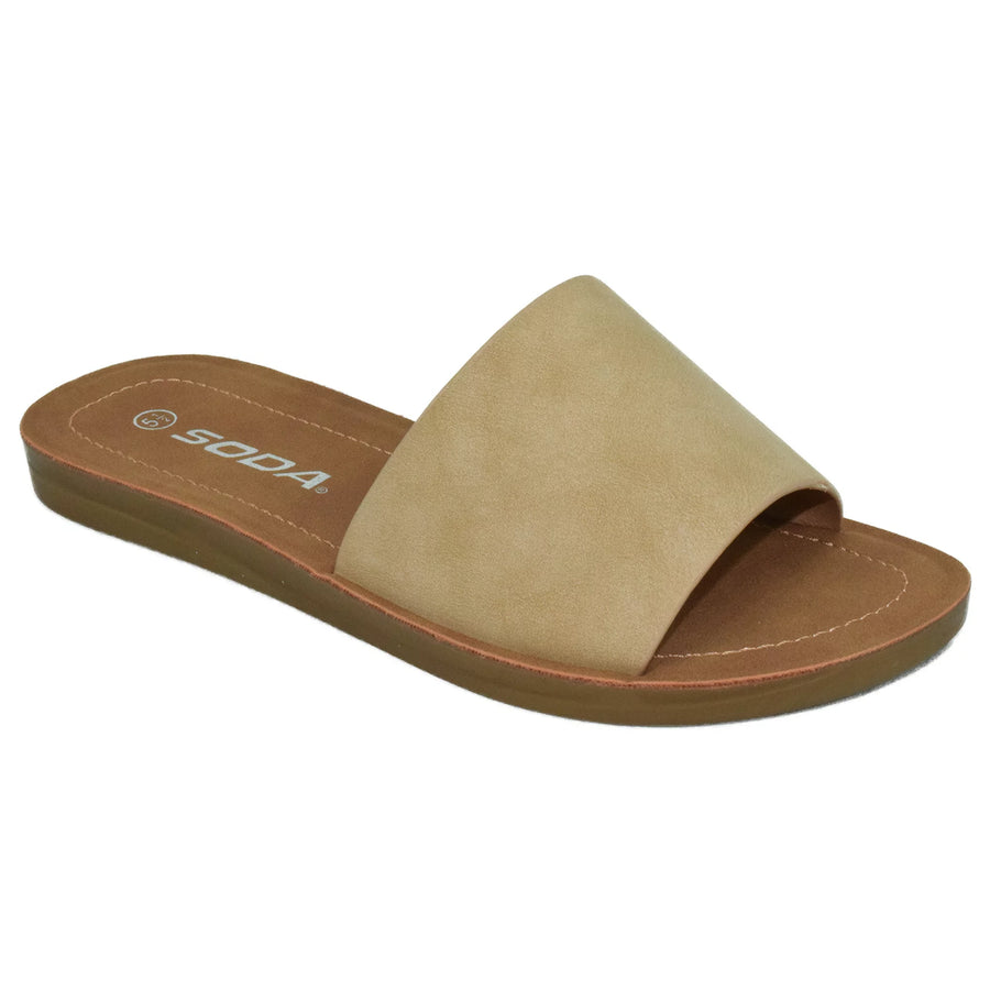 Efron | Slip On Slide Sandals | Natural Nubuck *FINAL SALE*