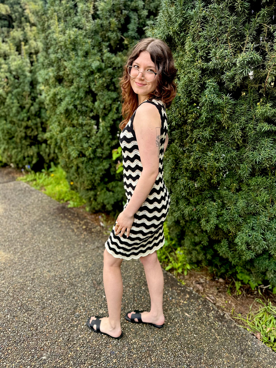 Gemma | Zig Zag Stripe Knit Dress