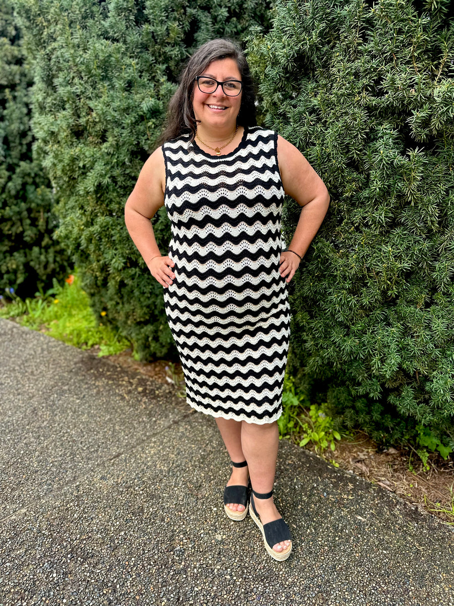 Gemma | Zig Zag Stripe Knit Dress