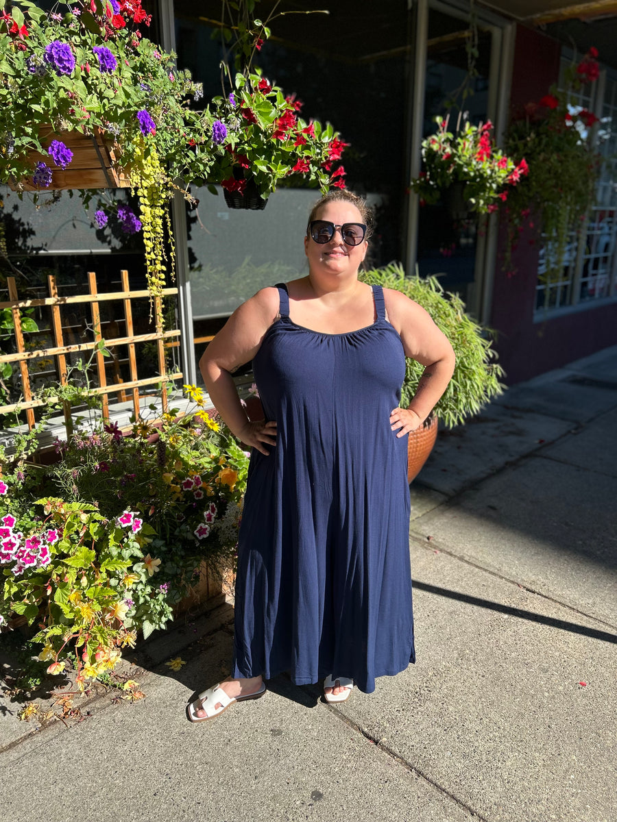 Joanna | Linen Bamboo Jumpsuit | Indigo