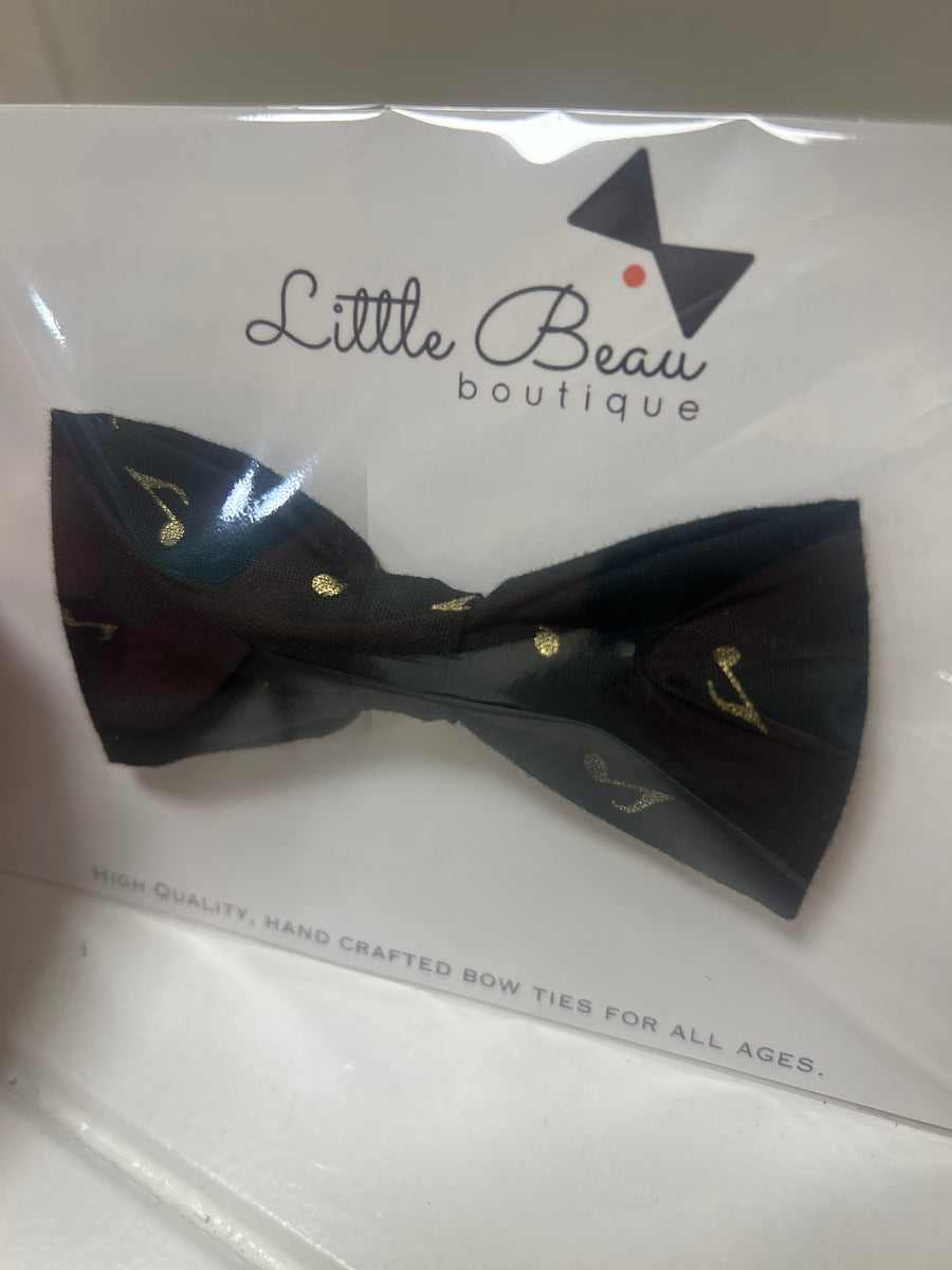 Gold Music Notes Bow Tie | Little Beau Boutique