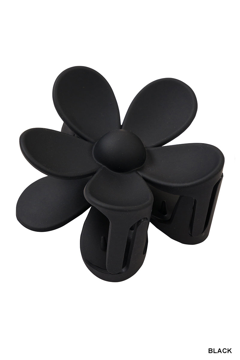 Flower Hair Claw Clip (3") | Black