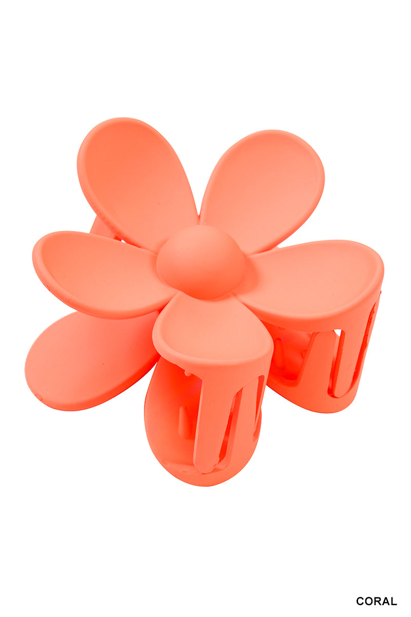 Flower Hair Claw Clip (3") | Coral