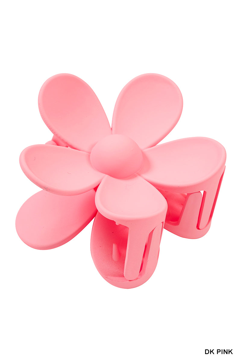 Flower Hair Claw Clip (3") | Dk Pink