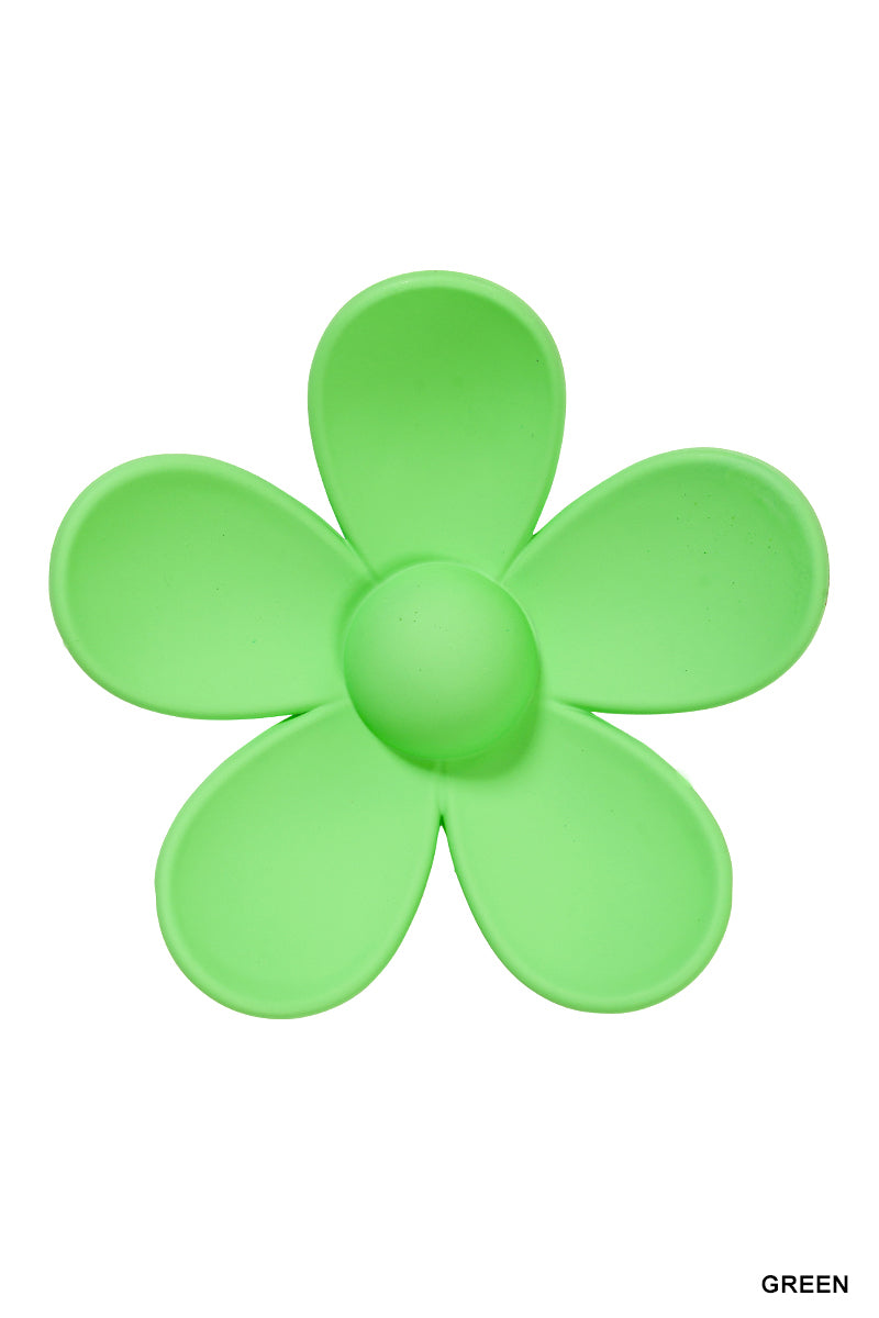Flower Hair Claw Clip (3") | Green